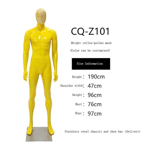 【クロームフェイス×マルチカラー】全身 男性マネキン|誉PRINTING