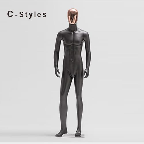 【メタルヘッド×ブラック】全身 男性マネキン|誉PRINTING