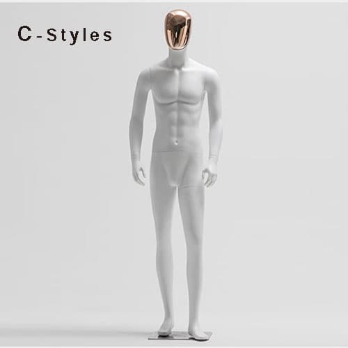 【メタルヘッド×ホワイト】全身 男性マネキン|誉PRINTING