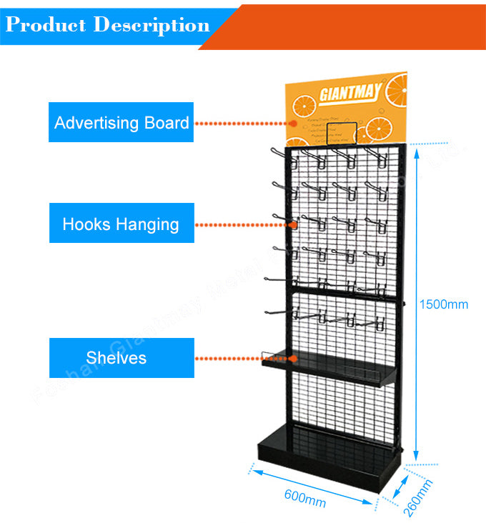 卸売ハンギングフックシェルフメタルグリッドラックスタンド小売店ディスプレイラックワイヤーメッシュディスプレイスタンド|誉PRINTING
