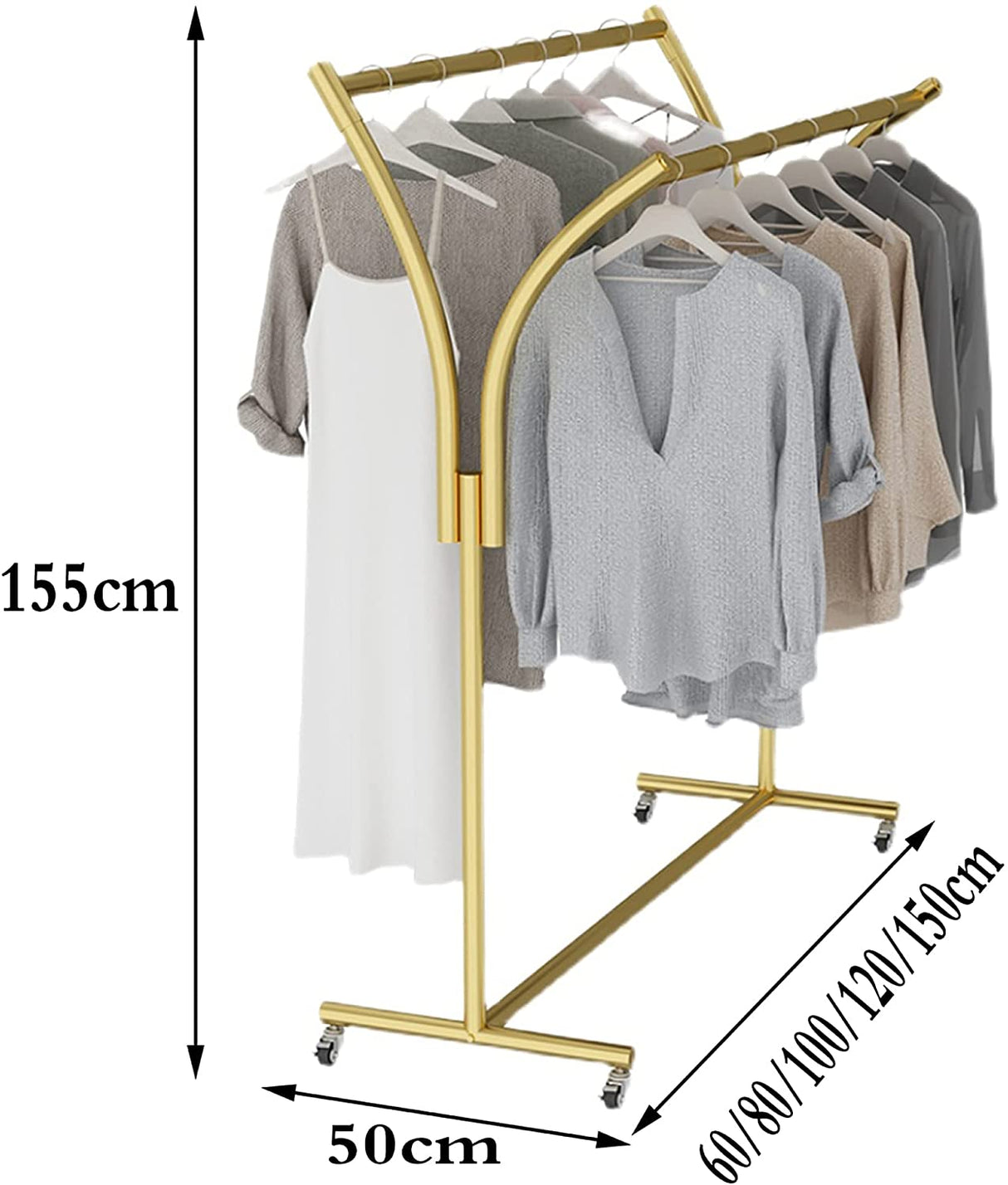 高級衣類ラックゴールドブティック衣類ラックモダンなお店のための衣類ラック|誉PRINTING
