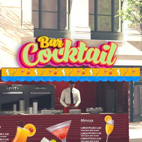 マジックテープで固定できるオーニング用前垂れ|誉PRINTING