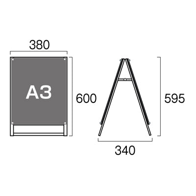 ポスター用スタンド看板 A3縦両面 フレーム/シルバー|誉PRINTING