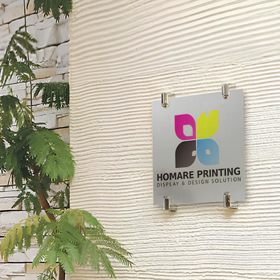 【壁付けホルダー付】ステンレスヘアライン調プレート