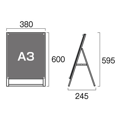 ポスター用スタンド看板 A3縦片面 ブラック/ホワイト|誉PRINTING