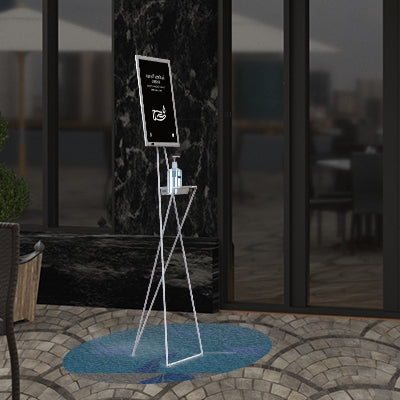 【コロナ対策】消毒液用 A3パネル付スタンド AHS-013|誉PRINTING