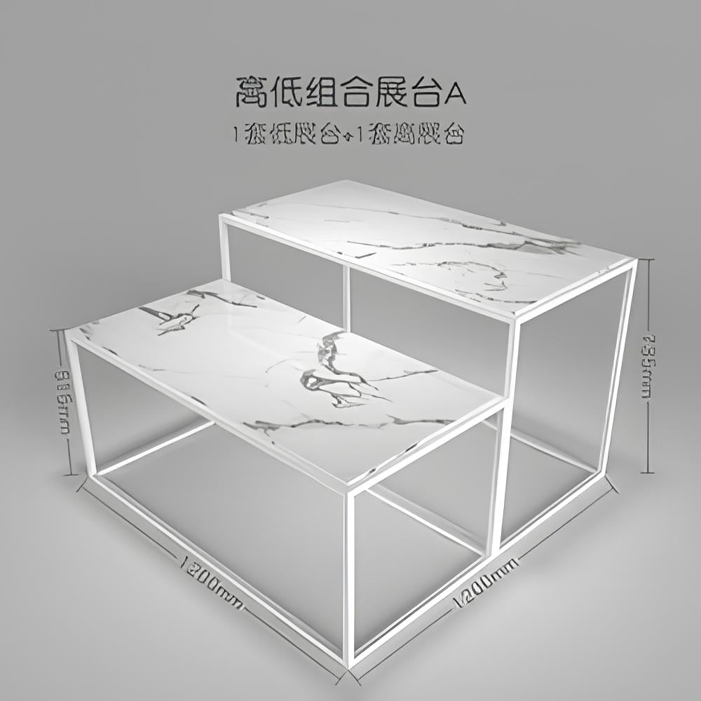 白大理石靴ディスプレイスタンド小売店の女性バッグシューズディスプレイテーブル|誉PRINTING