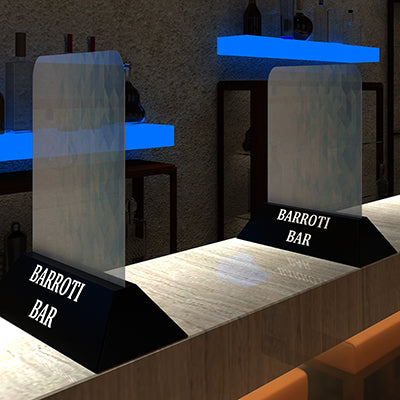 【コロナ対策】デザイナーズパーテーション 卓上 ブラックスタンド(ソリッドカラー)|誉PRINTING