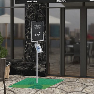 【コロナ対策】消毒液用 A3パネル付スタンド AHS-011|誉PRINTING