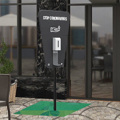 【コロナ対策】自動手指消毒器 印刷パネル付フロアタイプ AHS-007|誉PRINTING