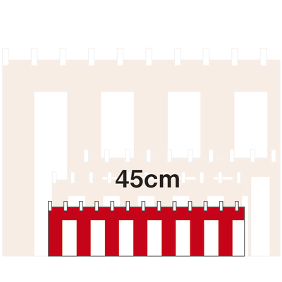 紅白幕 金巾(プリント) 5間 45cm×9.0m-01400207A