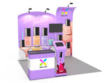 1小間 展示会ブース BOOTH-15｜ファブリック壁面＋スリムウォール（モニター・iPad・什器一式）