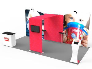 2小間 展示会ブース BOOTH-11｜壁面3枚＋ブリッジ（カウンター・モニター・iPad付）