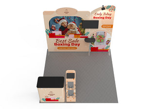 1小間 展示会ブース BOOTH-02｜スリムウォール＋バックウォール05（モニター・iPad・什器一式）