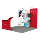 1小間 展示会ブース BOOTH-03｜スリムウォール＋バックウォール・iPadスネーク（モニター・什器一式）