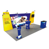 2小間 展示会ブース BOOTH-B｜幅6m ストレート壁面＋斜め壁面2枚（カウンター・iPad付）