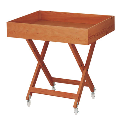 木製X脚ワゴン W900 | 折りたたみ式 | 選べるカラー (ブラウン/アイボリー)