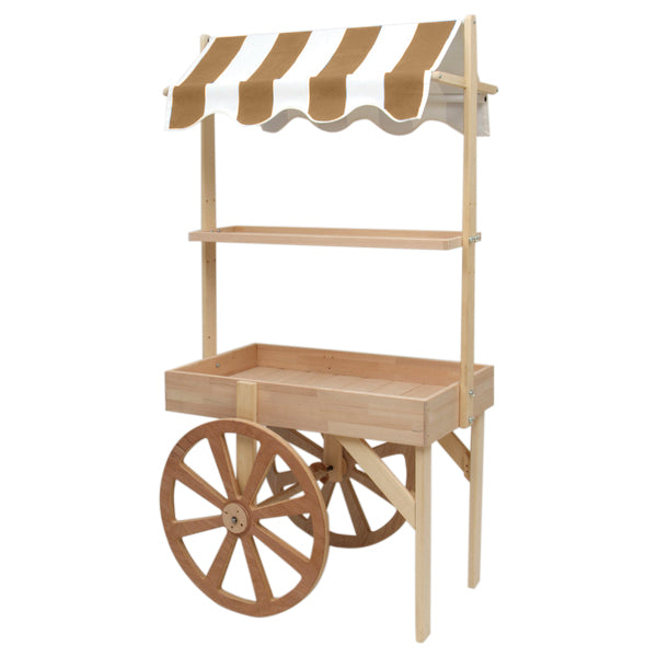 パーソナルWAGON (棚1段) | テント付き・大型木製車輪 | W900 選べるテントカラー