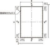 ポスターパネル 131 壁面取付穴位置と外形寸法図｜誉PRINTING