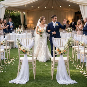 インテリア・パーティ装飾 | シフォン椅子リボン 20個セット| 全長2.5m