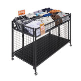 中折れワゴン ネットタイプ黒 W900 | 4面ネット可変式 | 折りたたみ・キャスター付
