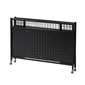 中折れワゴン ネットタイプ黒 W1200 | 4面ネット可変式 | 折りたたみ・キャスター付