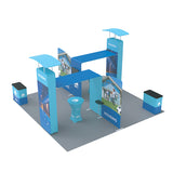 4小間 展示会ブース BOOTH-07｜装飾付きウォール2台＋ブリッジ2基（カウンター2台・什器一式）