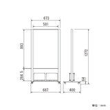 掲示板スタンド 2601 C | 透明アクリルラック付 | ブラックボード (600×900)