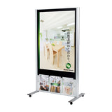 掲示板スタンド 2601 C | 透明アクリルラック付 | ブラックボード (600×900)