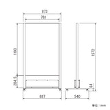 掲示板スタンド 2601 C | 透明アクリルラック付 | ブラックボード・マグネット対応 (800×1200)