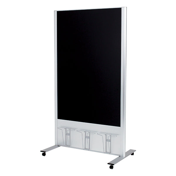 掲示板スタンド 2601 C | マグネット対応・ブラックボード | A4パンフレットラック付 (800×1200)