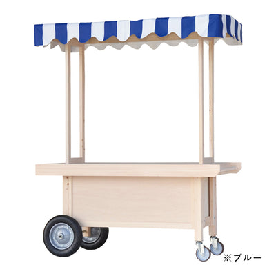 無塗装イベントワゴン テント付 奥行75cm・ワイド型  国産ひのき・選べる5色