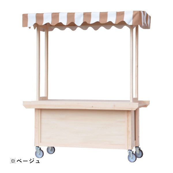 無塗装イベント販売台 スリムタイプ テント付 国産ひのき使用｜選べるテント5色