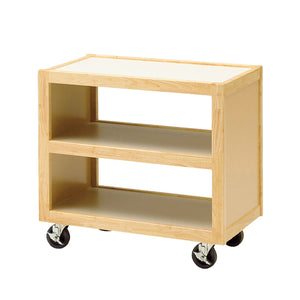 エコノミーサービスワゴン | 選べる4タイプ (ナチュラル/ブラウン・手付/手無) | 天然木・業務用配膳車