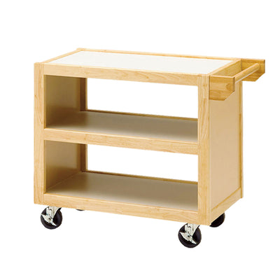 エコノミーサービスワゴン | 選べる4タイプ (ナチュラル/ブラウン・手付/手無) | 天然木・業務用配膳車