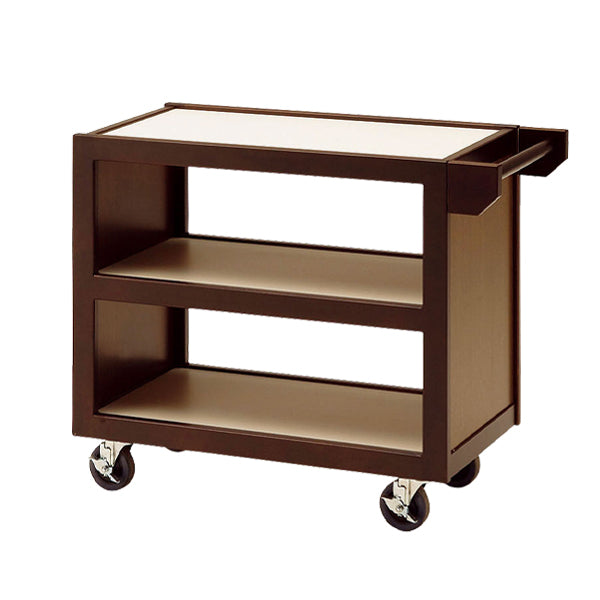 エコノミーサービスワゴン | 選べる4タイプ (ナチュラル/ブラウン・手付/手無) | 天然木・業務用配膳車