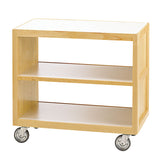 サイドテーブルワゴンC (クリアー) | 3段タイプ・天然木 | メラミン天板・キャスター付