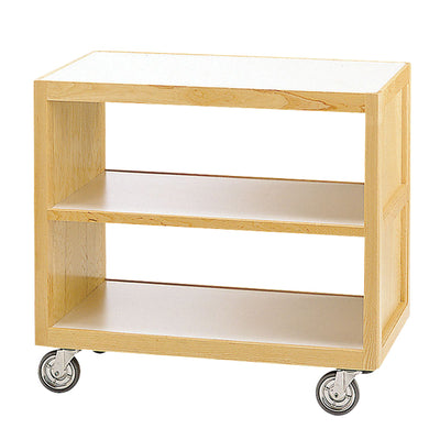 サイドテーブルワゴンC (クリアー) | 3段タイプ・天然木 | メラミン天板・キャスター付