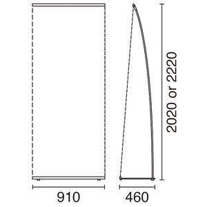 Lバナースタンド Ver2 片面 W900 | クリップ式で簡単設置 | 高さ2段階調節可