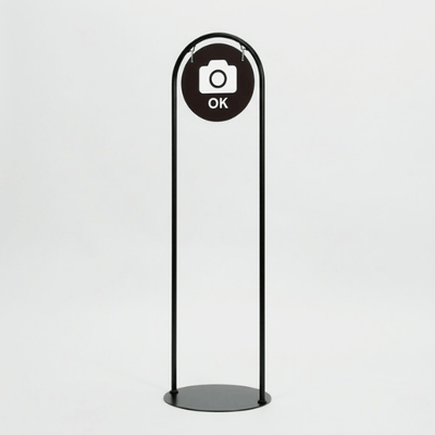 サインスタンド 屋内用 両面 スリムシルエット 丸型 Φ260