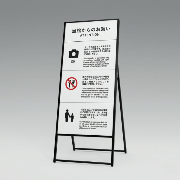 スタンド看板 屋外用 片面 人型アルミ枠タイプ