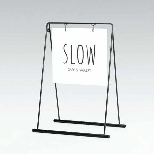 極細線材A型スタンド看板 屋外用 両面 コンパクト  360×360