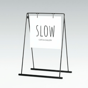 極細線材A型スタンド看板 屋外用 両面 コンパクト  360×360