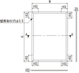 ポスターパネル 334 本体寸法・壁面取付穴位置図 屋内壁面サイン｜誉PRINTING