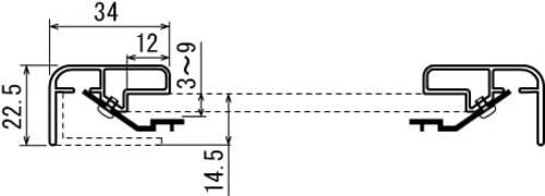 ディスプレイフレーム 533KK 断面図 3～9mm厚面板対応｜誉PRINTING