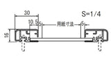 掲示ボード 612 フラットデザイン 木目対応ピンナップ掲示板 フレーム断面寸法・構造図｜誉PRINTING