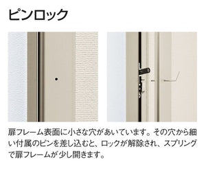 壁面掲示板 613 ピンロック内扉式ケース ピンロック解除・開閉方法 詳細画像｜誉PRINTING
