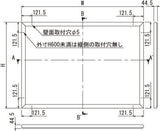大型壁面掲示板 618 はね上げ式 簡易ステー付きポスターケース 外形寸法・壁面取付穴位置図｜誉PRINTING