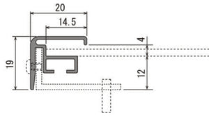 看板フレーム部材 639BB 棒材 断面寸法図｜誉PRINTING