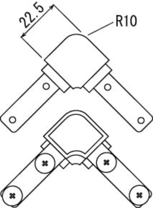 看板フレーム部材 639BB Rコーナーパーツ 寸法・構造図｜誉PRINTING